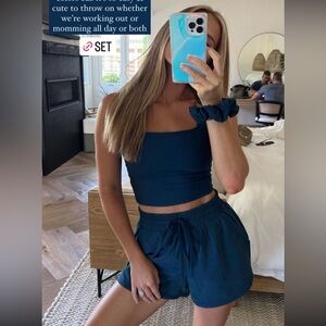 Abercrombie & Fitch YPB Navy Blue Workout Set